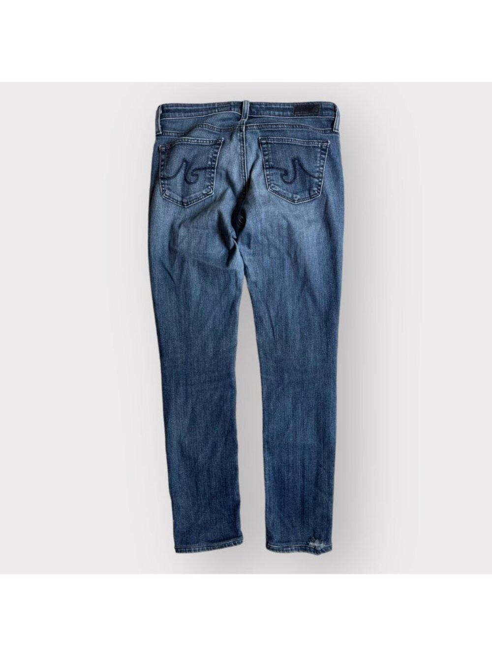 AG Adriano Goldschmied Size 27 Blue Denim Stevie Ankle Slim Straight Leg Jeans - Picture 10 of 11